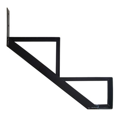 Limon d’aluminium noir PYLEX 2 marches pour escalier extérieur sur fond blanc.