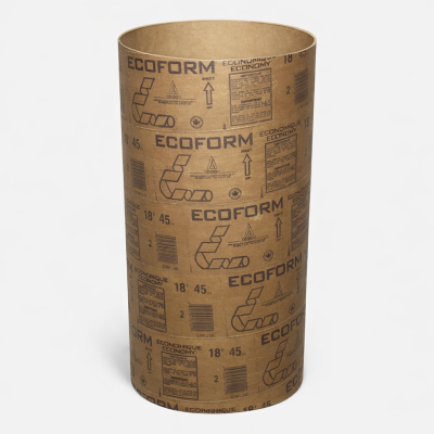 Coffrage cylindrique Sono Tube régulier 48 po 12 pi photographié sur fond neutre avec mise au point sur la texture du carton.