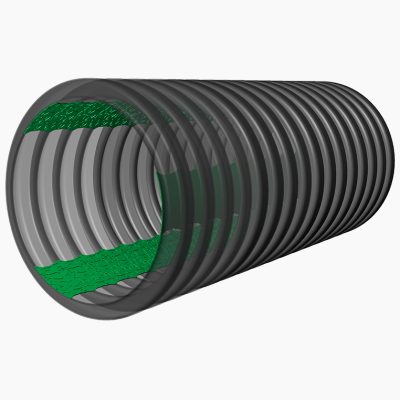 Soleno ponceau SF‑Max Turbulence PEHD 24 po R210 600 mm x 9 m sur fond neutre, focus intérieur annelé