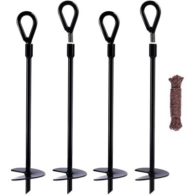 Pack de 4 ancrages à plancher amovibles métalliques sur fond blanc pour fixation temporaire.