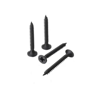 Vis à gypse #6 1″ gros filet pack 100 vis acier phosphaté sur fond blanc