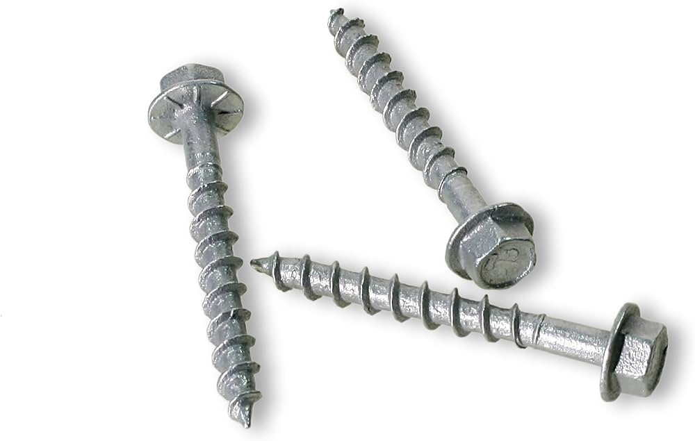 Vis pour connecteur de structure #10 x 2 1/2" SD10212R100 photographiée sur fond neutre avec mise au point sur la tête plate