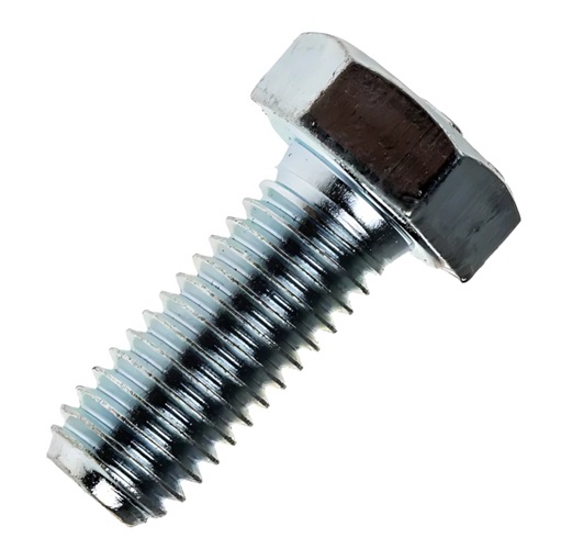 Vis à tôle #9 2" fusain charcoal photographiée sur fond neutre avec mise au point sur la tête hexagonale