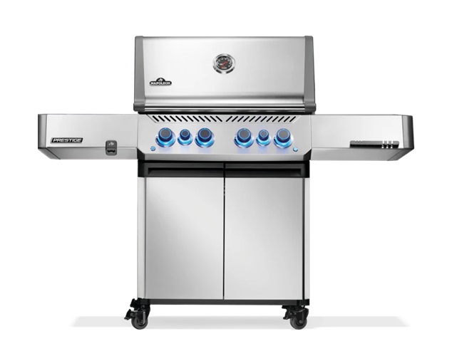 BBQ Napoléon Prestige 500 encastrable acier inoxydable avec brûleurs latéral et arrière infrarouges